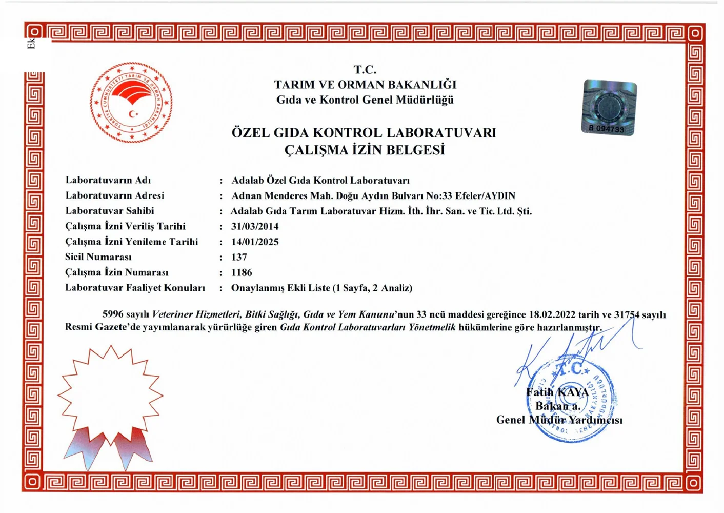 Çalışma İzin Belgesi